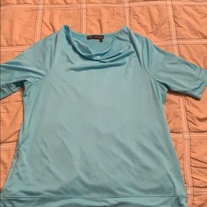 blue work out shirt